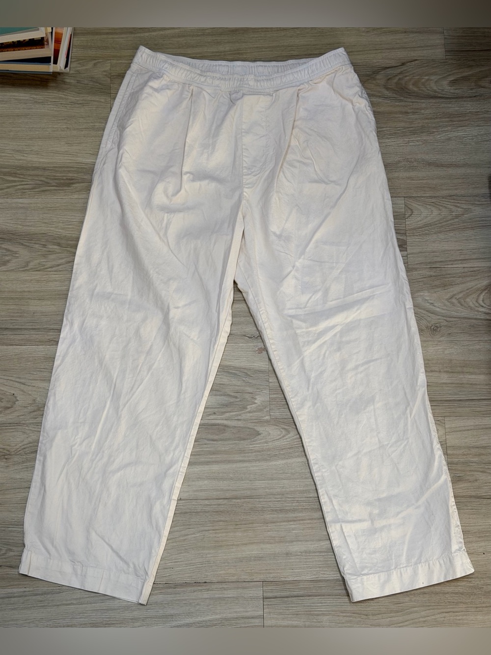 Zara Cream High Rise Pleated Relaxed Pants Minimalist Scandinavian Capsule